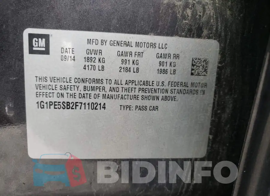 1G1PE5SB2F7110214 Photo# 12