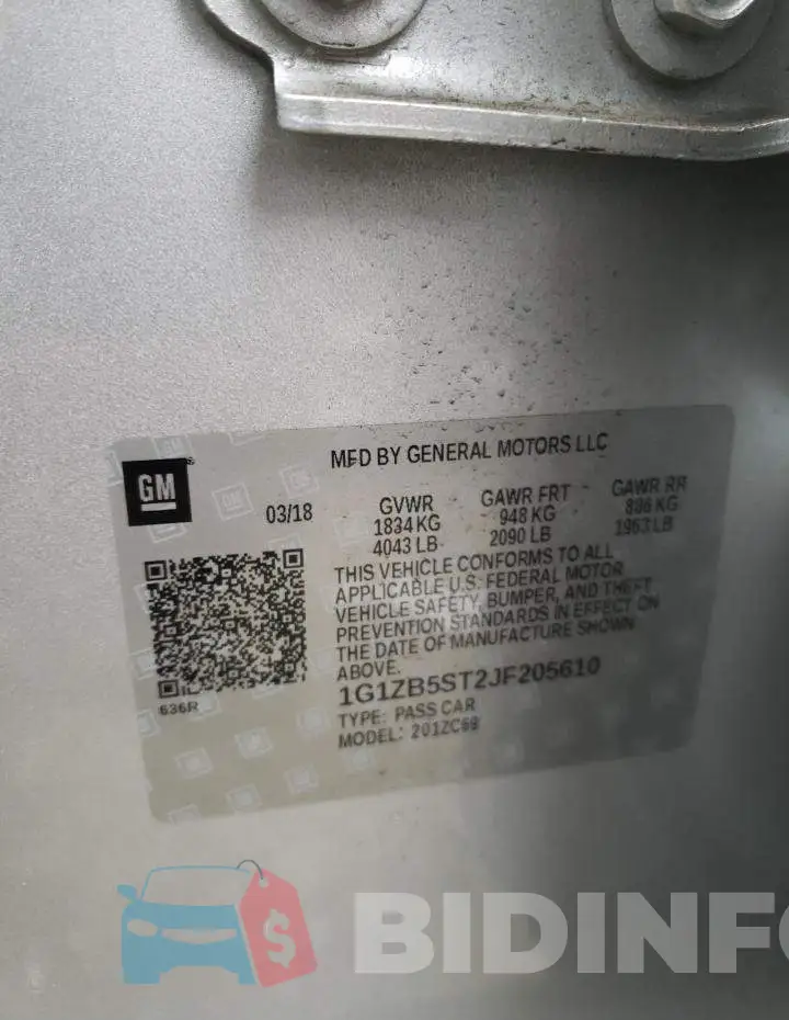 1G1ZB5ST2JF205610 Photo# 12