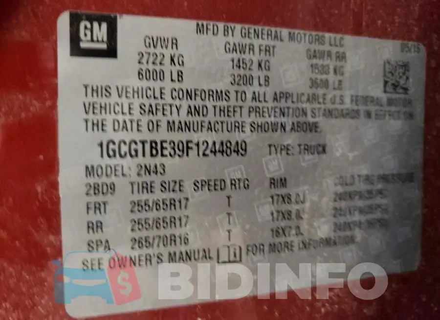 1GCGTBE39F1244849 Photo# 12