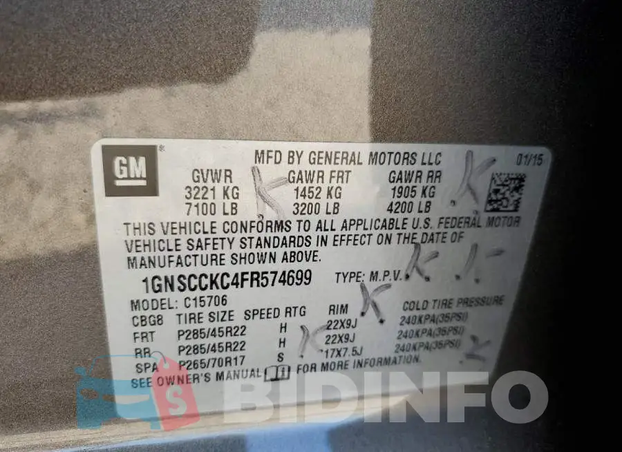 1GNSCCKC4FR574699 Photo# 10