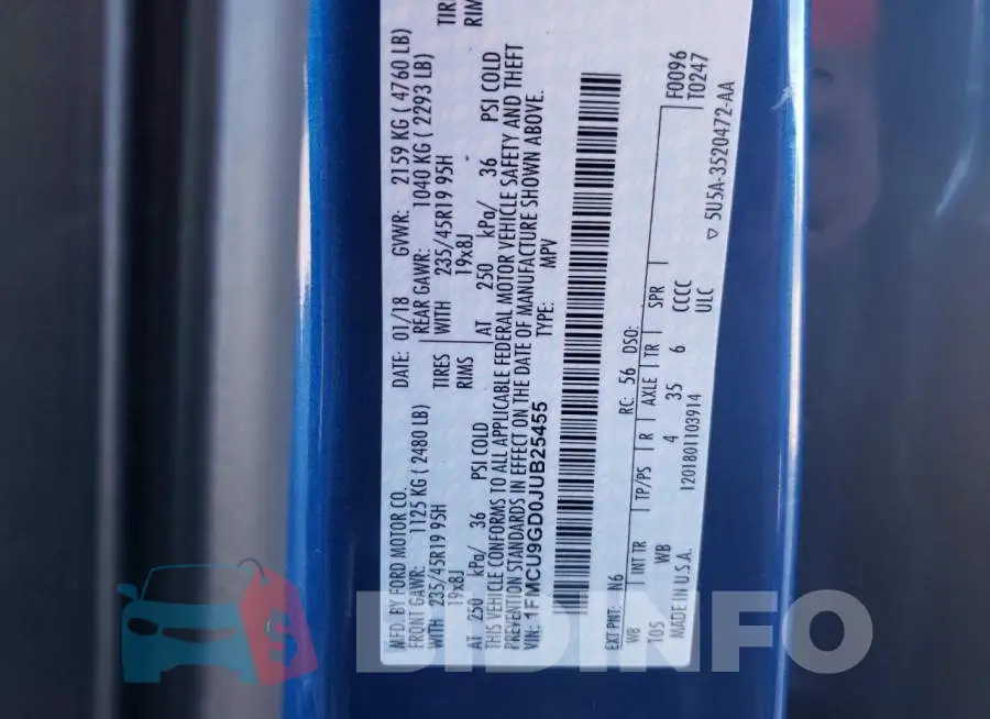 1FMCU9GD0JUB25455 Photo# 12