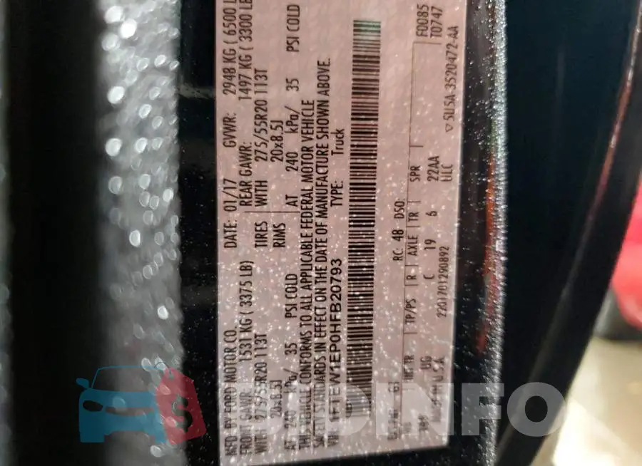 1FTEW1EP0HFB20793 Photo# 12