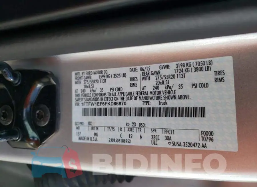 1FTFW1EF6FKD86870 Photo# 10