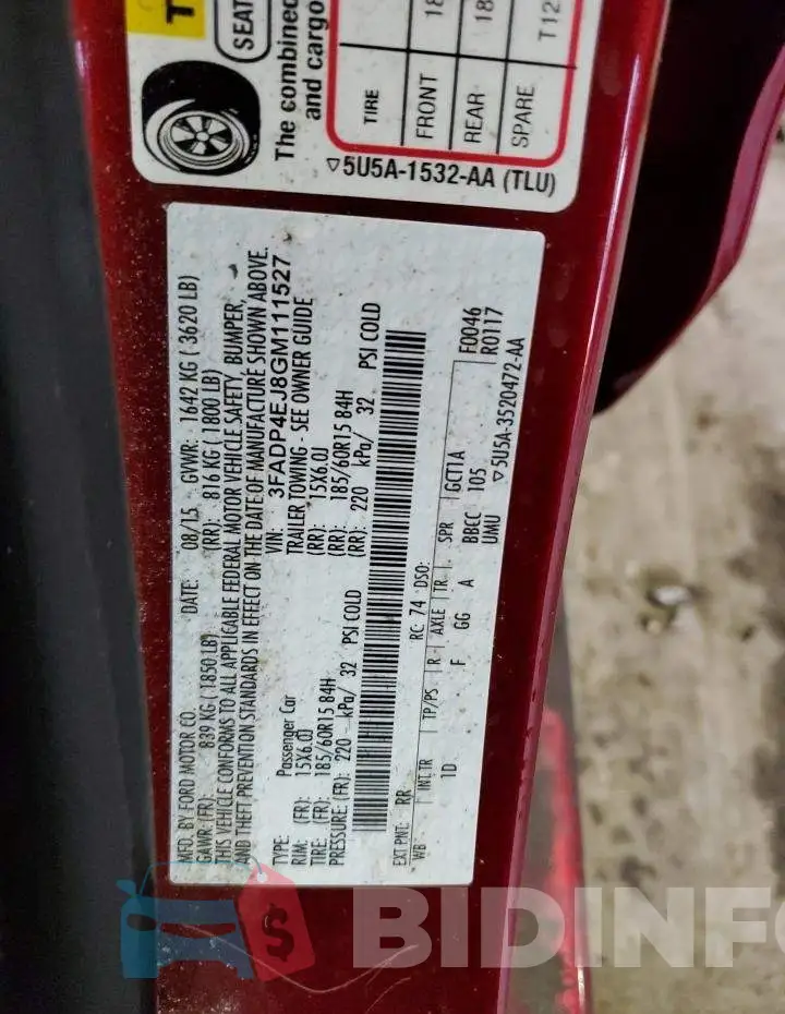 3FADP4EJ8GM111527 Photo# 13