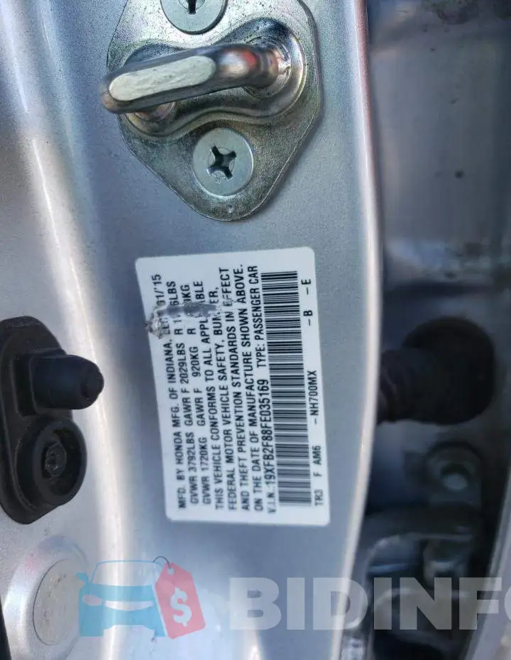 19XFB2F88FE035169 Photo# 12