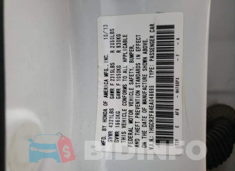1HGCR2F84EA048695 Photo# 13