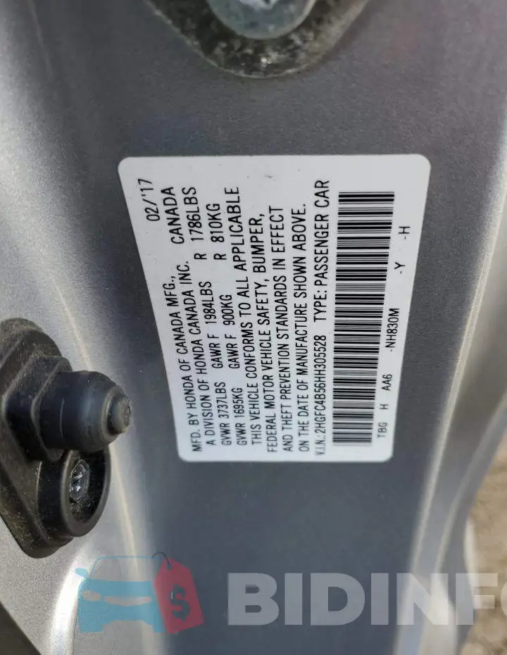 2HGFC4B56HH305528 Photo# 12