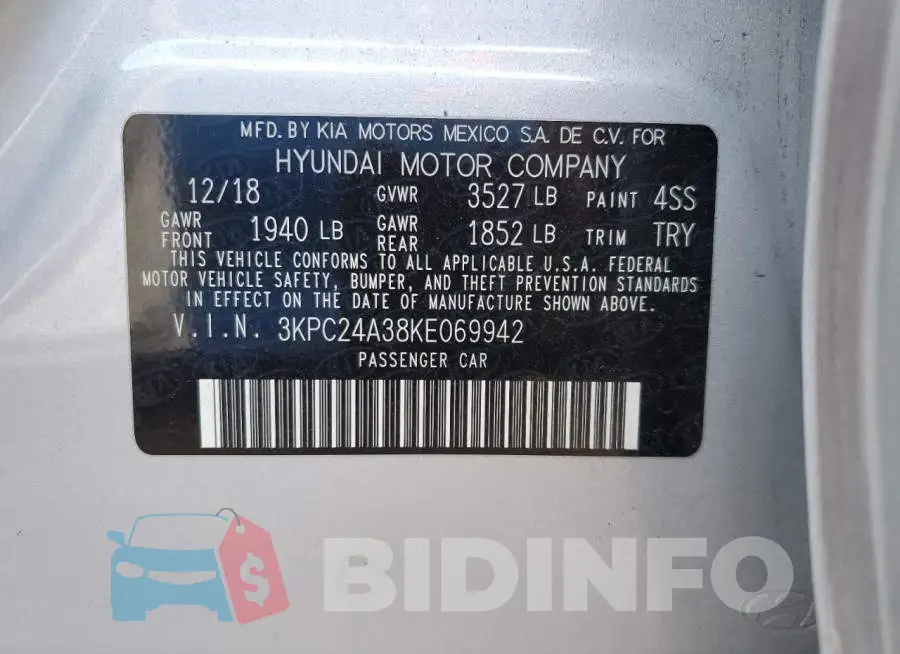 3KPC24A38KE069942 Photo# 12