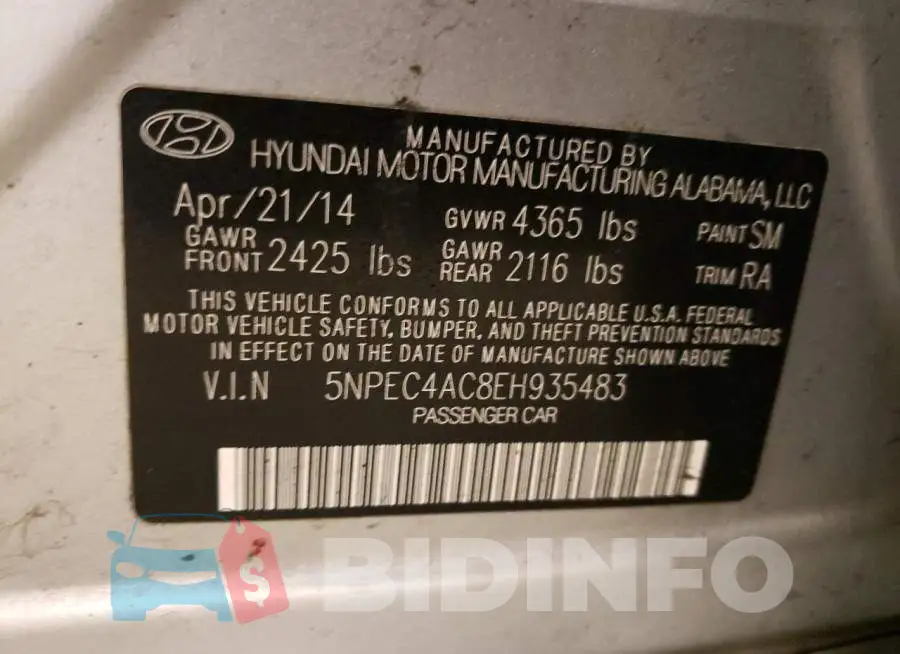 5NPEC4AC8EH935483 Photo# 12