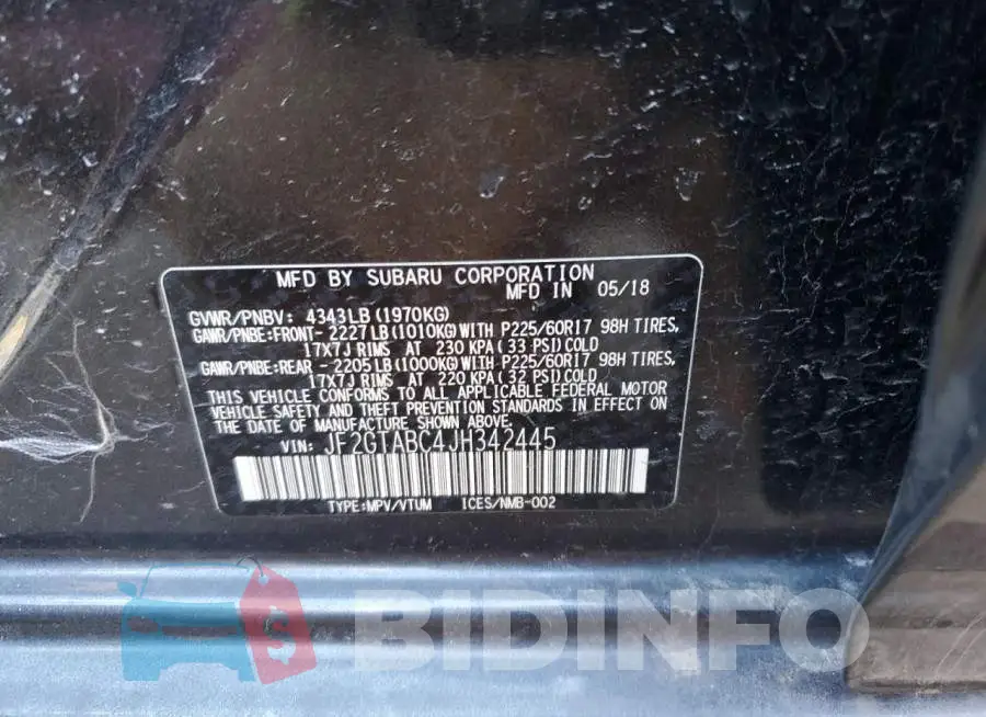 JF2GTABC4JH342445 Photo# 12