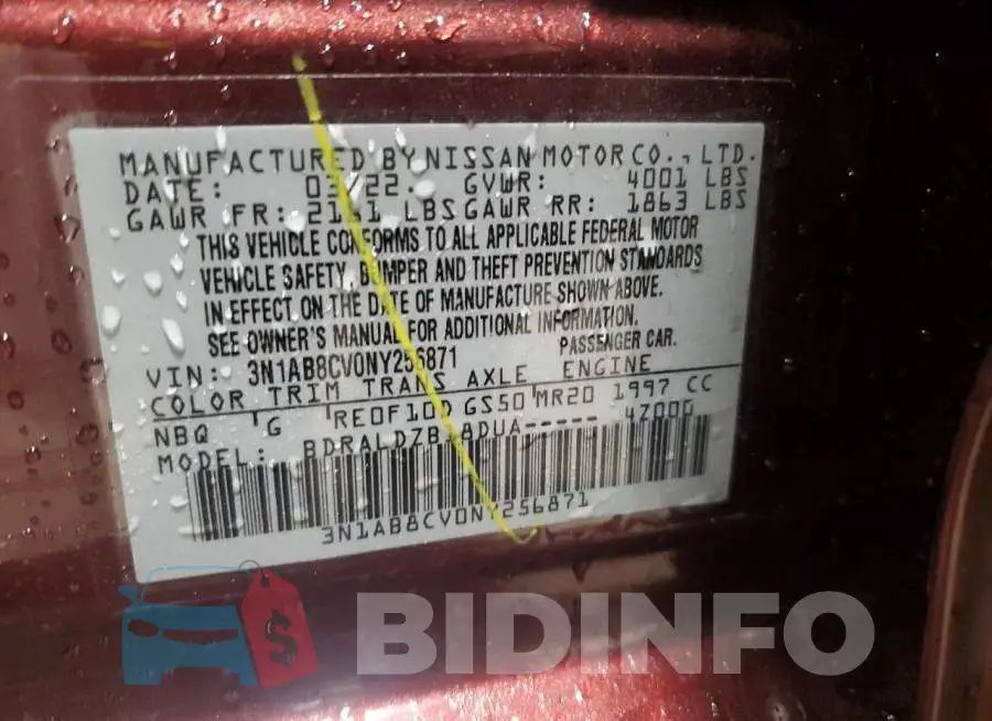 3N1AB8CV0NY256871 Photo# 12