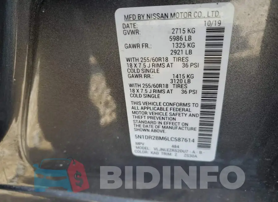5N1DR2BM6LC587614 Photo# 14