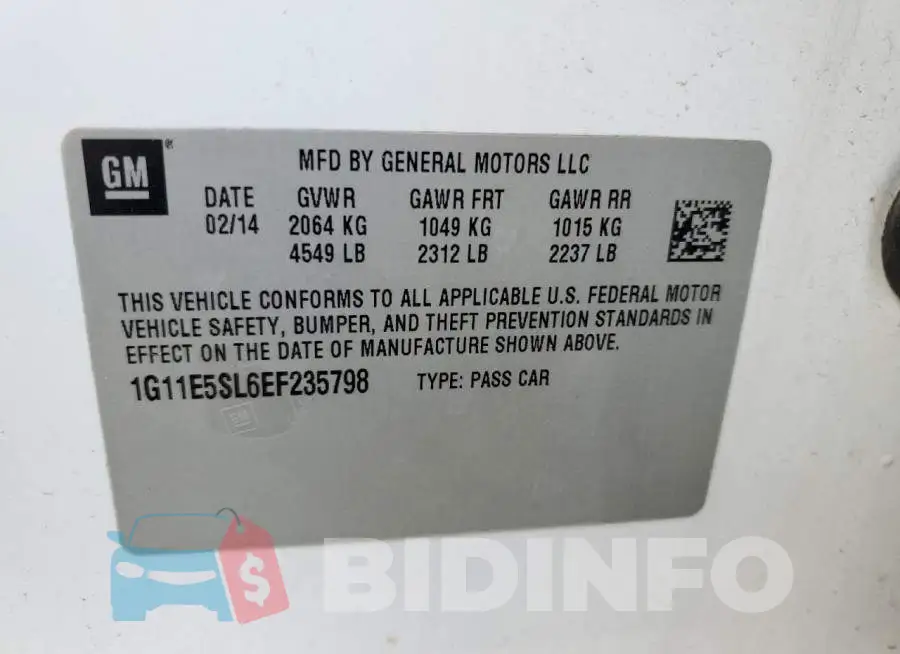 1G11E5SL6EF235798 Photo# 12