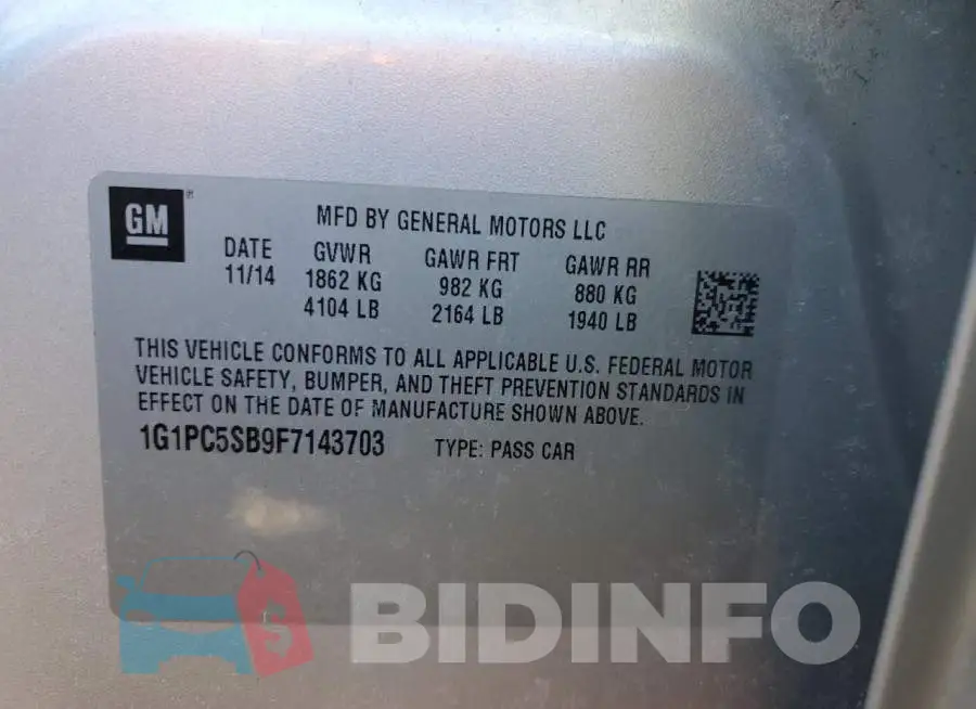 1G1PC5SB9F7143703 Photo# 13