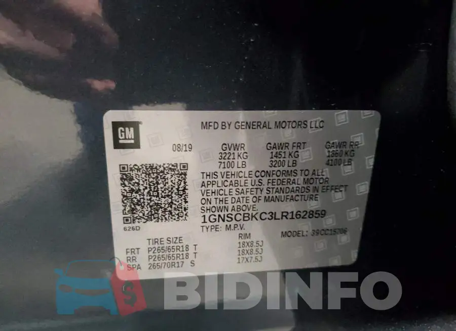 1GNSCBKC3LR162859 Photo# 13