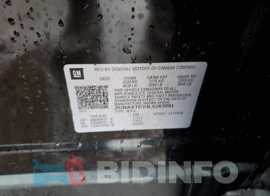 2GNAXTEV4L6283091 Photo# 13
