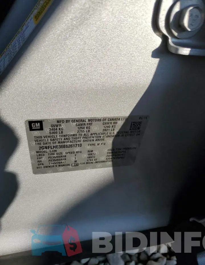 2GNFLHE36E6261710 Photo# 13