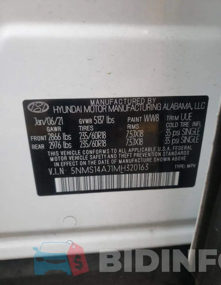 5NMS14AJ1MH320163 Photo# 13
