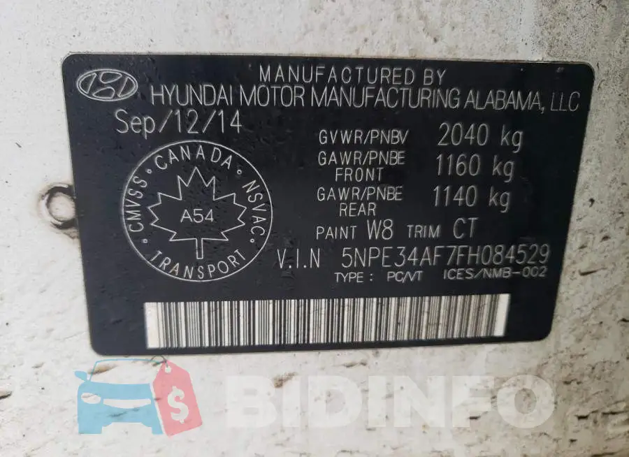 5NPE34AF7FH084529 Photo# 13