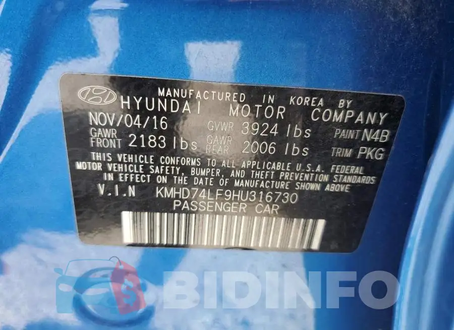 KMHD74LF9HU316730 Photo# 10