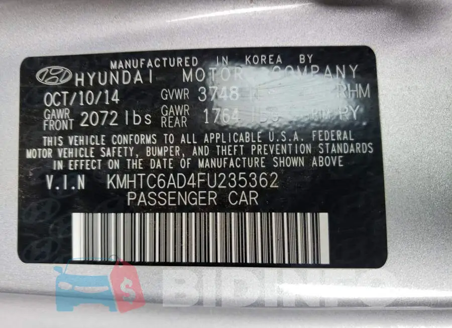 KMHTC6AD4FU235362 Photo# 12