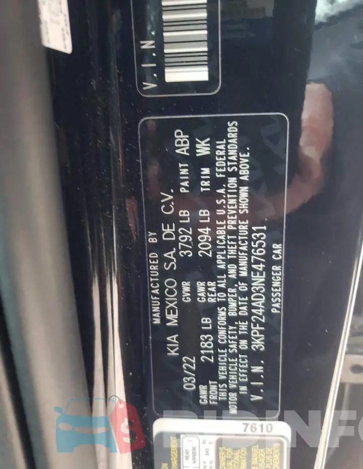 3KPF24AD3NE476531 Photo# 12