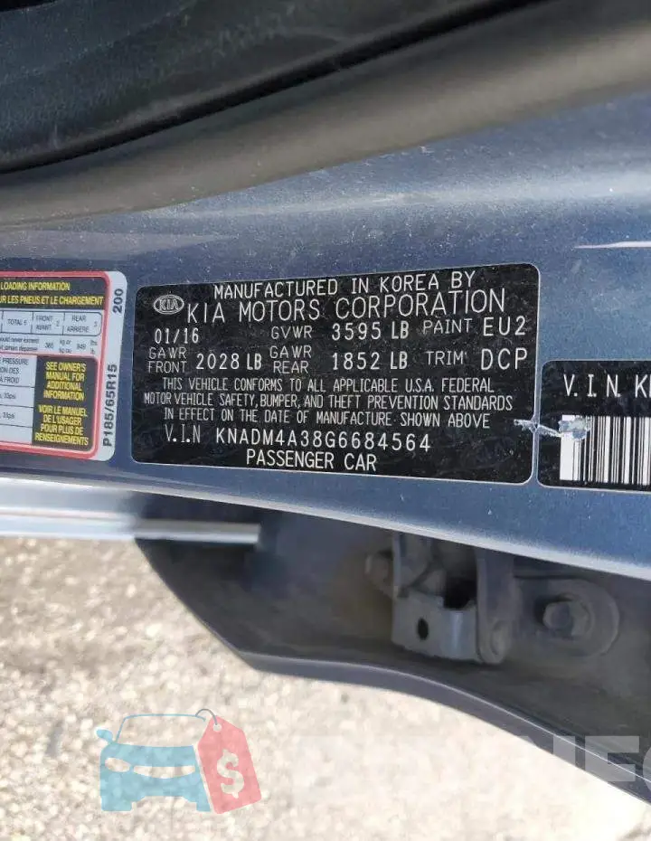 KNADM4A38G6684564 Photo# 12