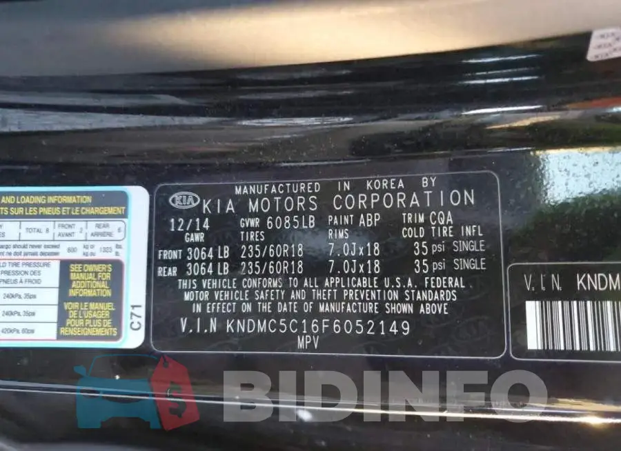 KNDMC5C16F6052149 Photo# 13