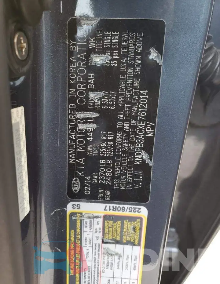 KNDPB3ACXE7612014 Photo# 12