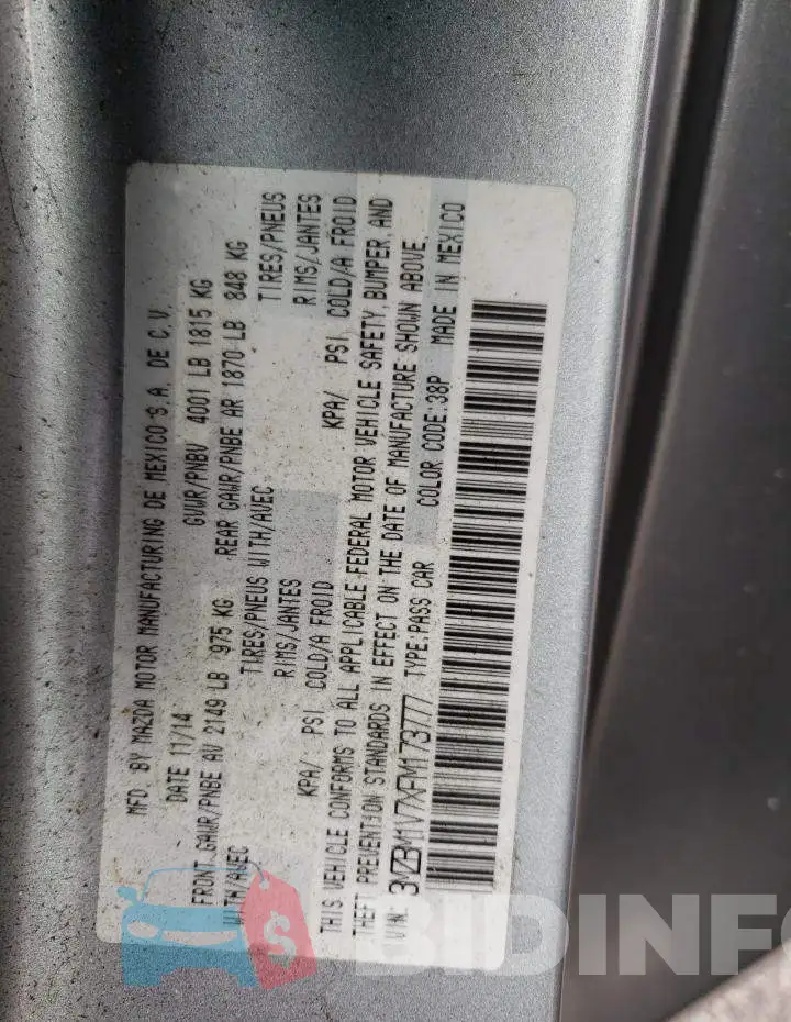 3MZBM1V7XFM173777 Photo# 12