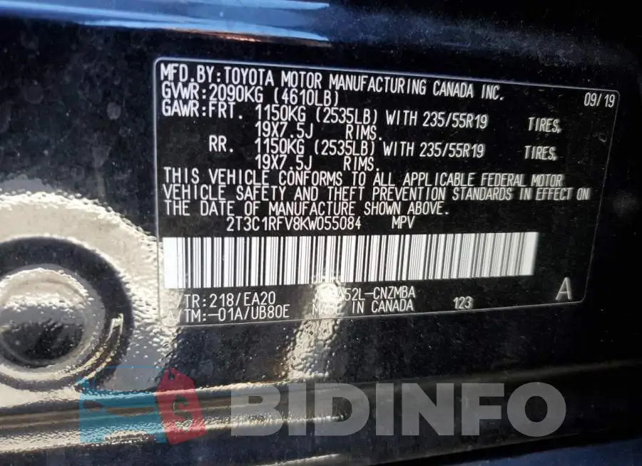 2T3C1RFV8KW055084 Photo# 13