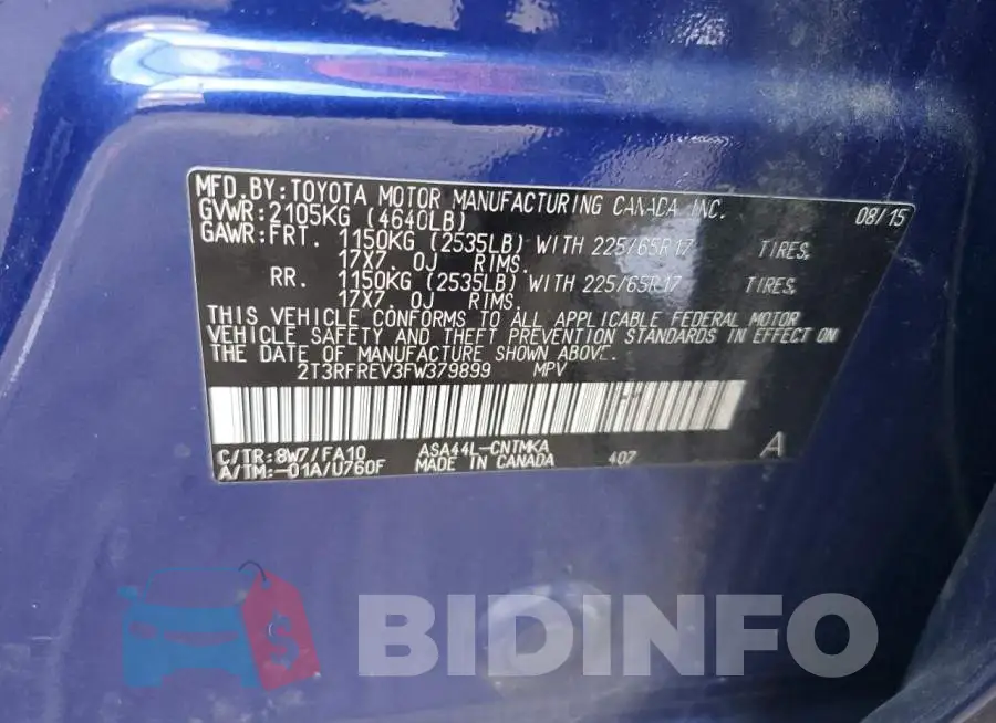 2T3RFREV3FW379899 Photo# 12