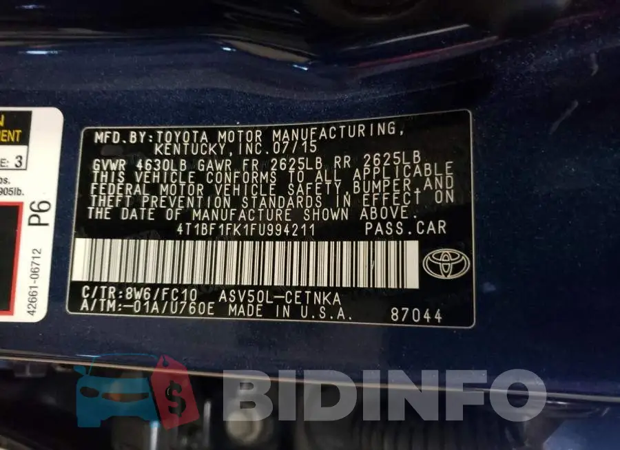 4T1BF1FK1FU994211 Photo# 12