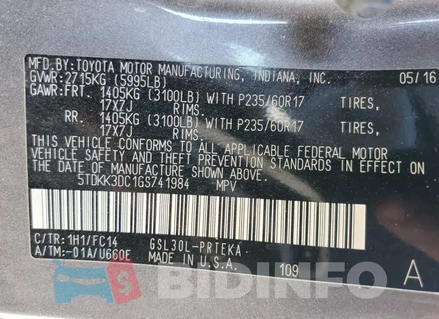 5TDKK3DC1GS741984 Photo# 13