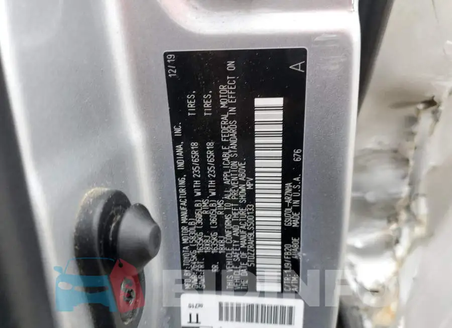 5TDZZRAH9LS500133 Photo# 13