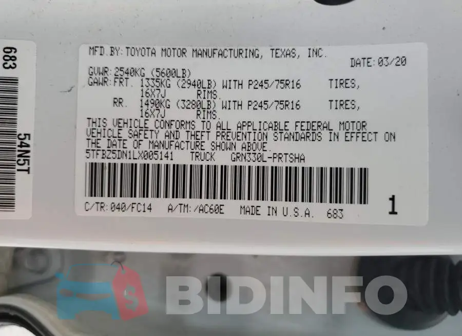 5TFBZ5DN1LX005141 Photo# 12