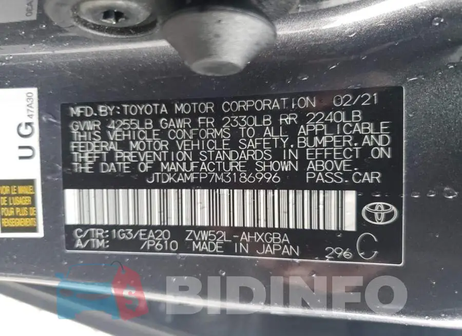 JTDKAMFP7M3186996 Photo# 13
