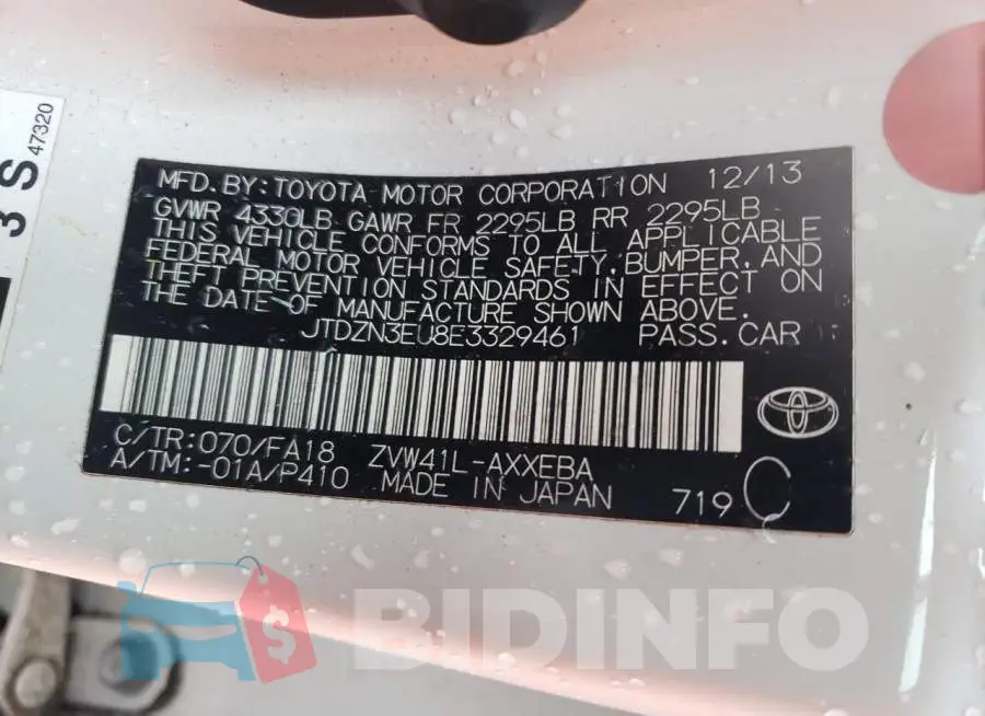 JTDZN3EU8E3329461 Photo# 12