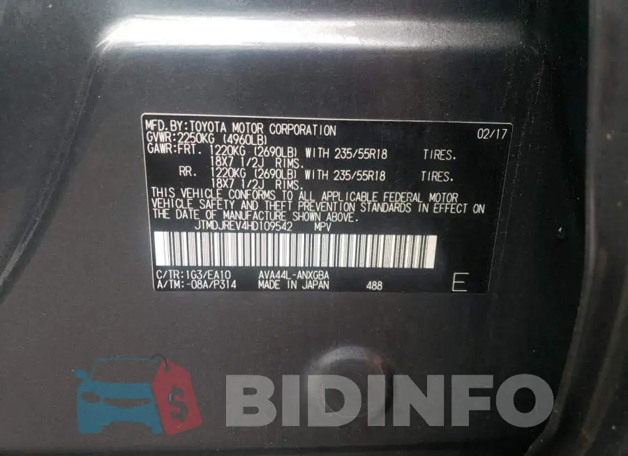 JTMDJREV4HD109542 Photo# 13