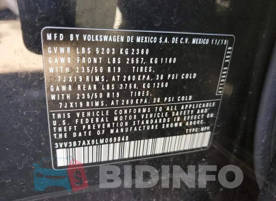 3VV3B7AX9LM069848 Photo# 13