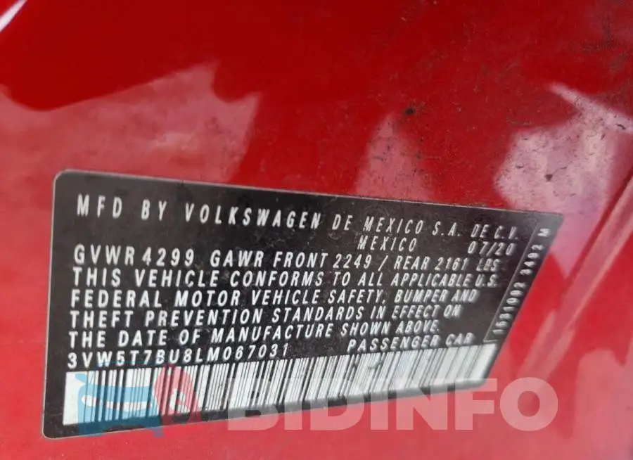 3VW5T7BU8LM067031 Photo# 10