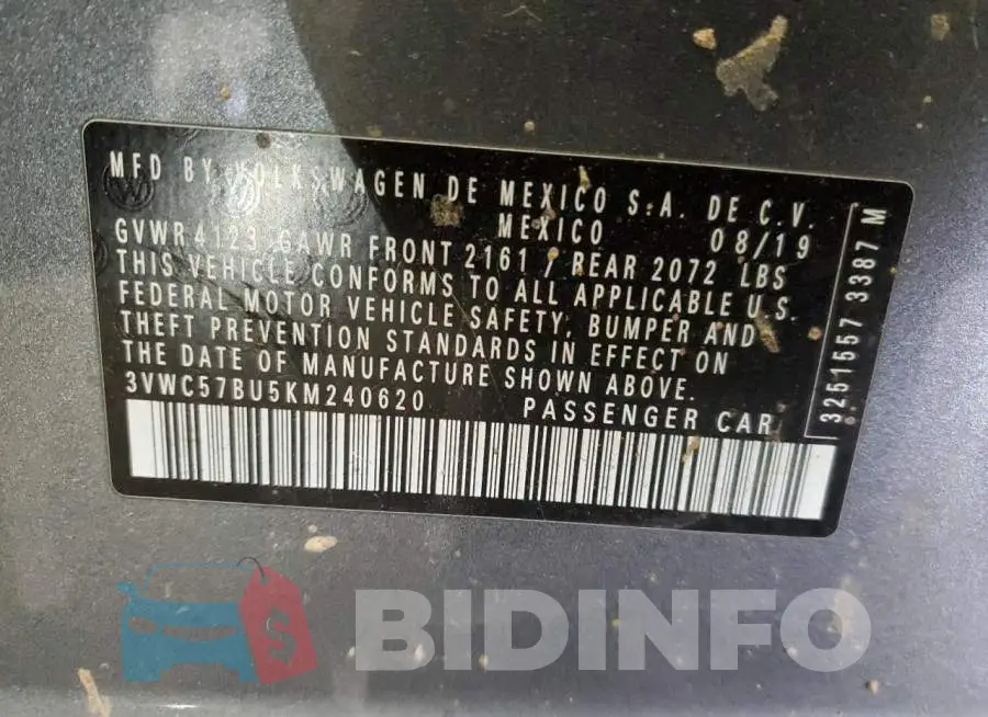 3VWC57BU5KM240620 Photo# 13