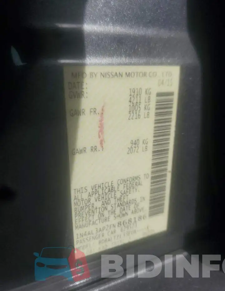 1N4AL3AP2FN868186 Photo# 10