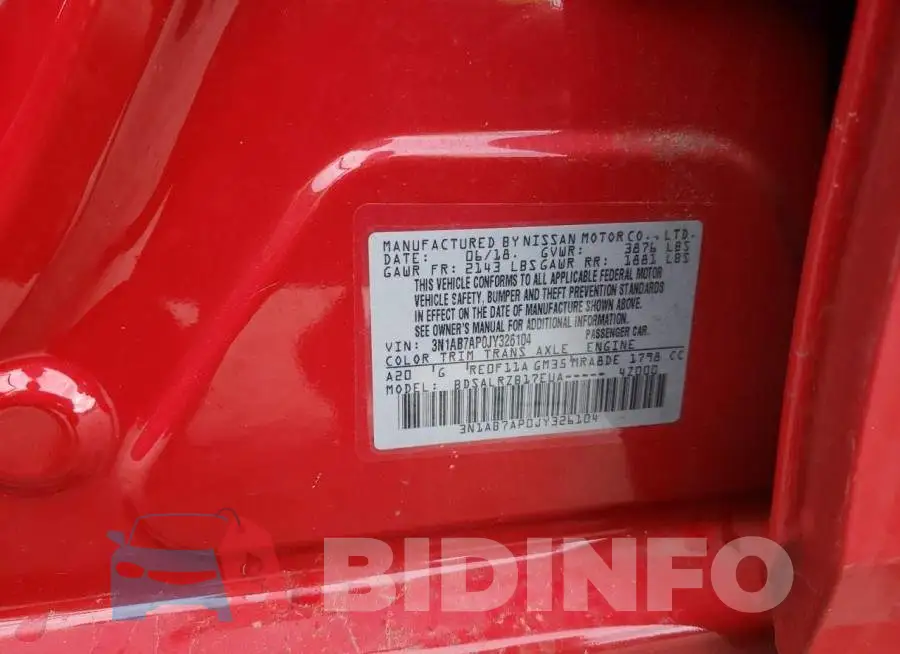 3N1AB7AP0JY326104 Photo# 12