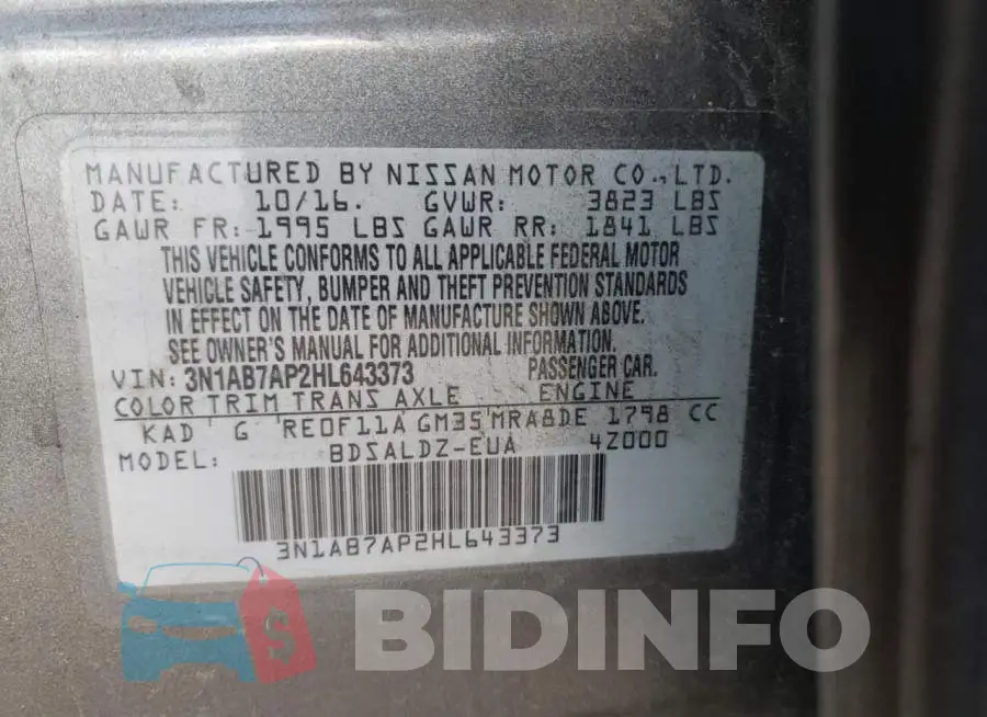 3N1AB7AP2HL643373 Photo# 12
