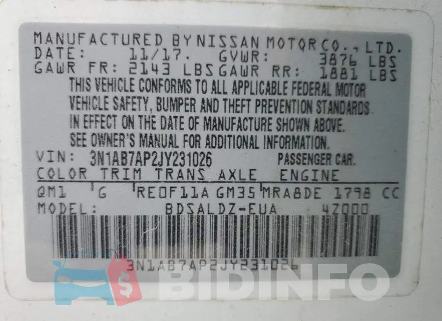 3N1AB7AP2JY231026 Photo# 10
