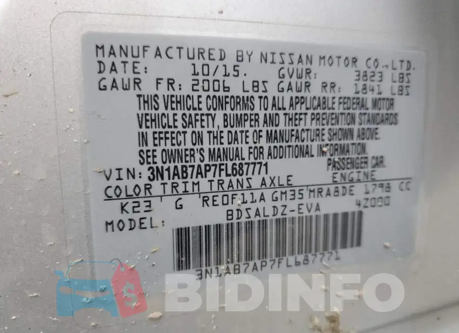 3N1AB7AP7FL687771 Photo# 13