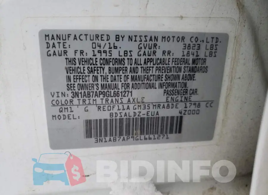 3N1AB7AP9GL661271 Photo# 12