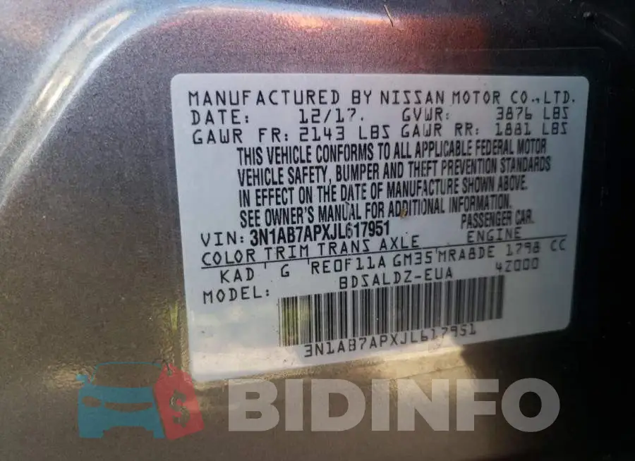 3N1AB7APXJL617951 Photo# 10