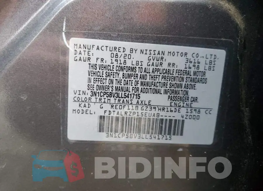 3N1CP5BV3LL541715 Photo# 12